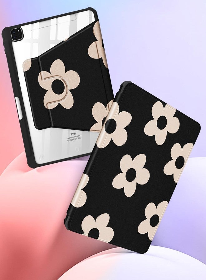Kidcube for iPad Air 13 Inch Case M3 2025/M2 2024, for iPad Pro 12.9 Cases (2022/2021/2020/2018) - Women Girls Cute Folio Cover with Pencil Holder Girly Kawaii Flower Floral Design Rotating Stand Teen - Image 4